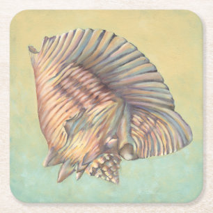 Dessous De Verre Carré Grande conque en pastel Shell