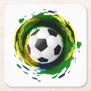 Dessous De Verre Carré Graphique classique de balle de soccer