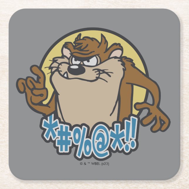 Dessous De Verre Carré Graphique en cercle extensible TAZ™ (Devant)