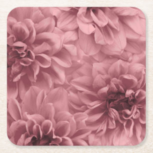 Dessous De Verre Carré Grappe de Fleurs de Mauve Dahlia Lumière