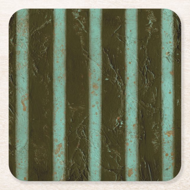 Dessous De Verre Carré Grate d'air turquoise contemporaine (Devant)