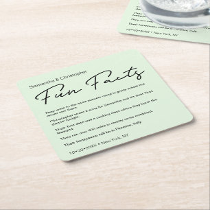 Dessous De Verre Carré Green Custom Multiple fun list Mariage
