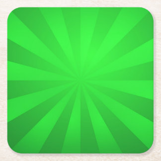 Dessous De Verre Carré Green Retro Sunburst