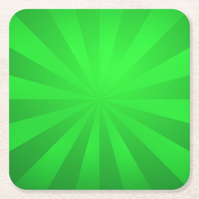 Dessous De Verre Carré Green Retro Sunburst (Devant)