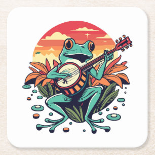 Dessous De Verre Carré Grenouille banjo