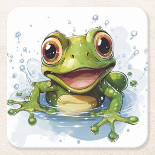 Dessous De Verre Carré Grenouille drôle
