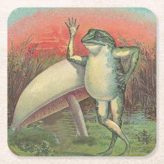 Dessous De Verre Carré Grenouille et champignon