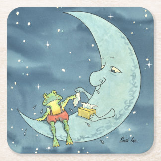 Dessous De Verre Carré Grenouille triste sur la lune