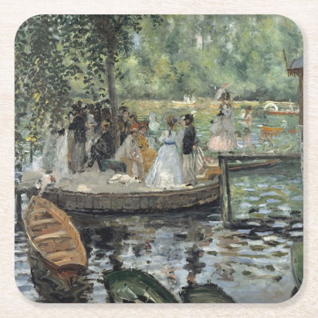 Dessous De Verre Carré Grenouillère Renoir Impressionniste Peinture Art (Devant)