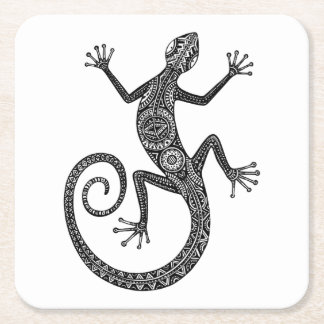 Dessous De Verre Carré Griffonnage de lézard ou de salamandre