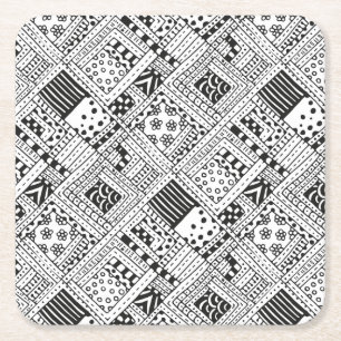 Dessous De Verre Carré Griffonnage indien de motif