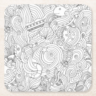 Dessous De Verre Carré Griffonnage nautique