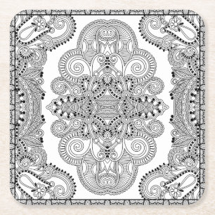 Dessous De Verre Carré Griffonnage unique