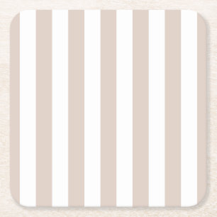 Dessous De Verre Carré Grilles Verticales Bbeige Et Blanc Gratté