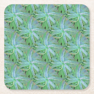 Dessous De Verre Carré Gris vert aloès peinture Abstraite