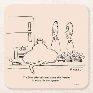 Dessous De Verre Carré Gros chat