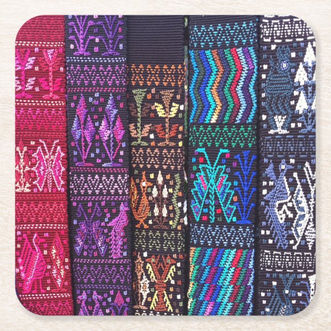 Dessous De Verre Carré Guatemalan textile designs (Devant)