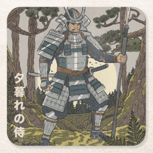Dessous De Verre Carré Guerrier samouraï