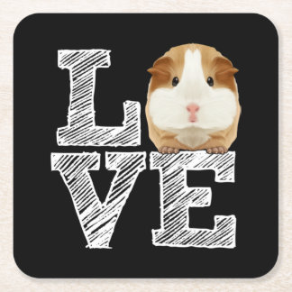 Dessous De Verre Carré Guinée Cochon Love Rodent Wheek