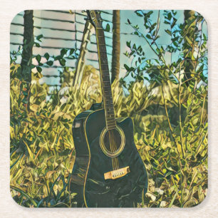 Dessous De Verre Carré Guitare cadeau pour guitariste