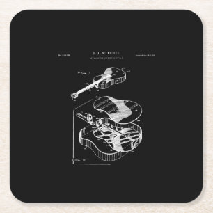 Dessous De Verre Carré Guitare Lover   Martin Guitare Brevet