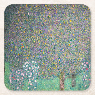 Dessous De Verre Carré Gustav Klimt - Rosiers sous les arbres
