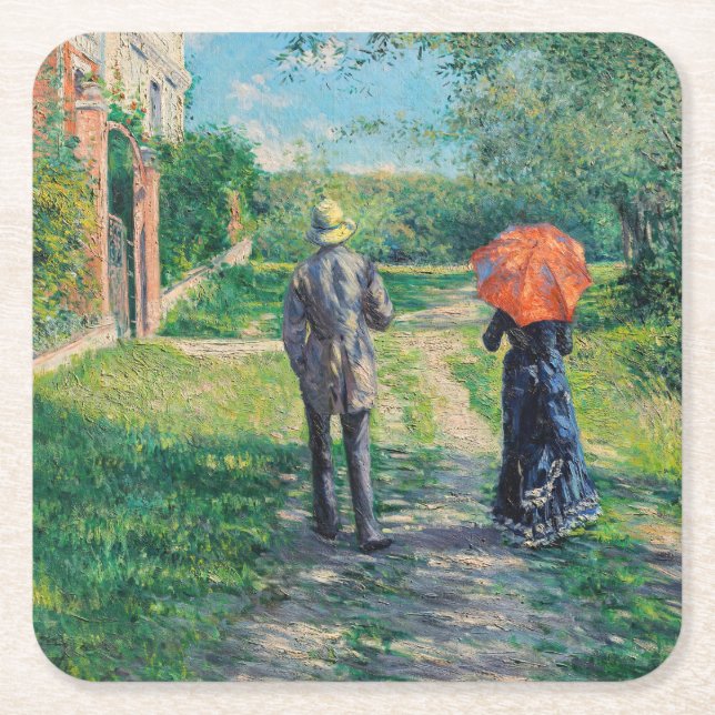 Dessous De Verre Carré Gustave Caillebotte - Le chemin vers le haut (Devant)