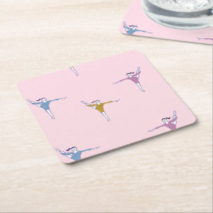 Dessous De Verre Carré gymnastique rose