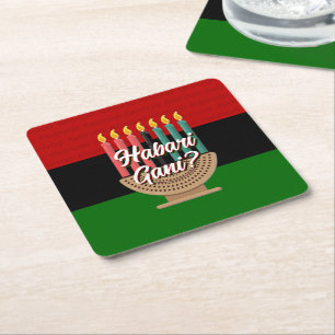 Dessous De Verre Carré HABARI GANI Kwanzaa