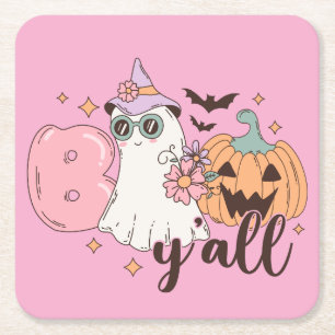 Dessous De Verre Carré Halloween Boo Y'All