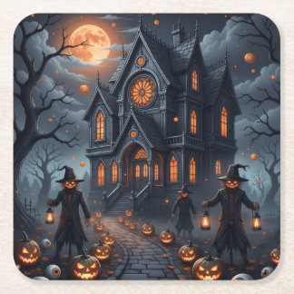 Dessous De Verre Carré Halloween castillo embrujado