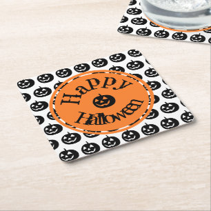 Dessous De Verre Carré Halloween design Citrouille moderne