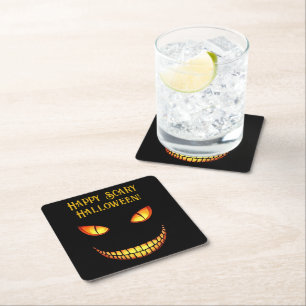 Dessous De Verre Carré Halloween effrayant et fou sourire