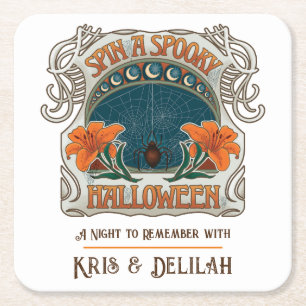Dessous De Verre Carré Halloween éffrayant, Personnalisé