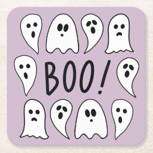 Dessous De Verre Carré Halloween Ghosts Boo