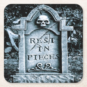 Dessous De Verre Carré Halloween Gravestone Grave