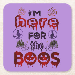 Dessous De Verre Carré Halloween ici pour les Boos