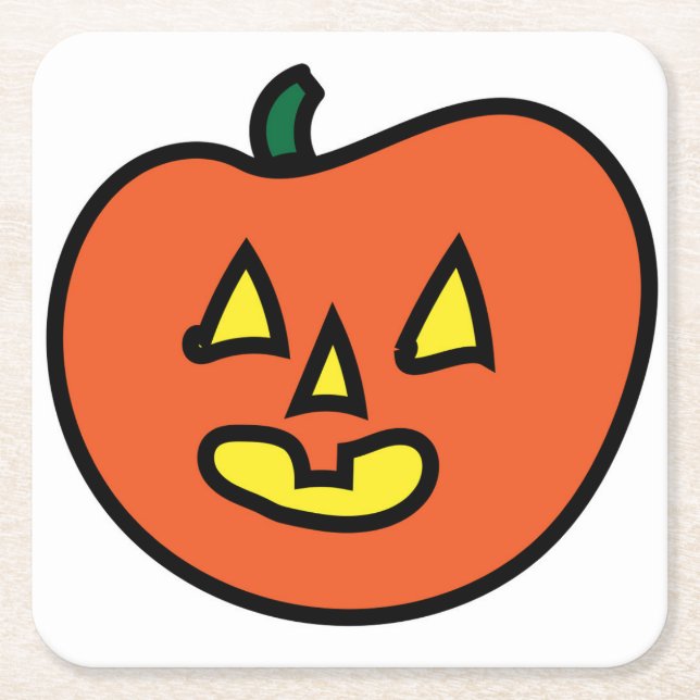 Dessous De Verre Carré Halloween Jack-o-lanterne (Devant)