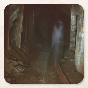 Dessous De Verre Carré Halloween - Mine hantée 1