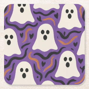 Dessous De Verre Carré Halloween Motif fantôme
