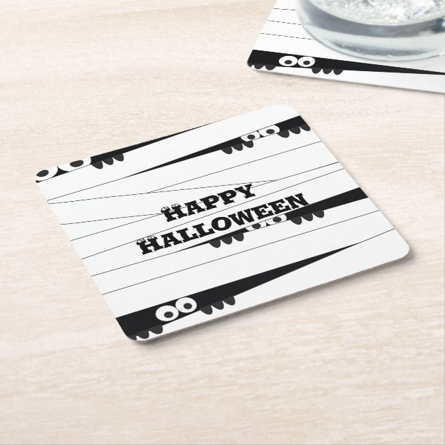 Dessous De Verre Carré Halloween Peeking maman (Incliné)