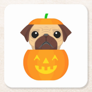 Dessous De Verre Carré Halloween Pugkin