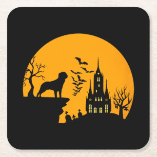 Dessous De Verre Carré Halloween Rottweiler