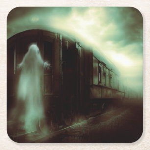 Dessous De Verre Carré Halloween - Train 1