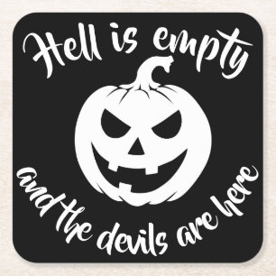 Dessous De Verre Carré Halloween Visage effrayant Jack-O-Lanterne Personn