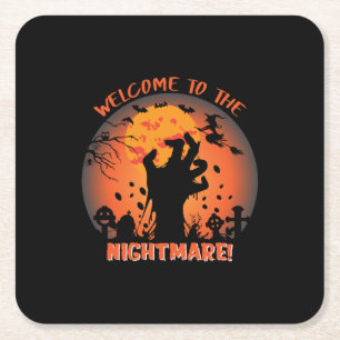 Dessous De Verre Carré Halloween Welcome
