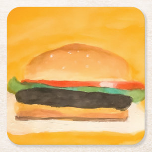 Dessous De Verre Carré Hamburger