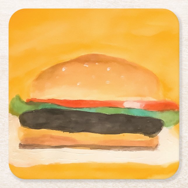 Dessous De Verre Carré Hamburger (Devant)