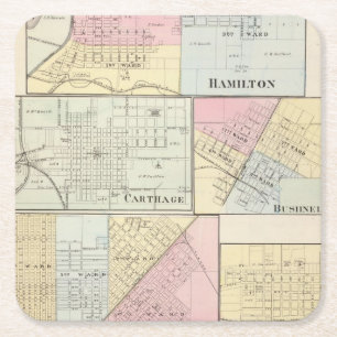 Dessous De Verre Carré Hamilton, Carthage, Bushnell, Lincoln et LaHarpe