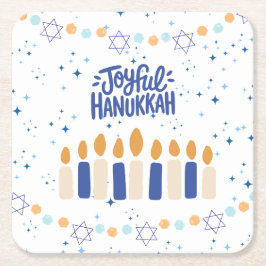 Dessous De Verre Carré Hanukkah joyeux